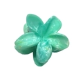 Mint green floral claw clip with marble texture and elegant five-petal flower design - Marble Blue