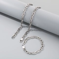 Set collana e bracciale in acciaio inossidabile con maglie quadrate argento per DIY - Set 7mm / Bracciale 20cm + Collana 45cm