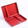Portasigarette in alluminio rosso opaco con coperchio a ribalta e barre a molla - Portasigarette / Rosso