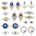 Verschiedene Evil Eye Anhänger in Gold und Silber mit Strass für die Schmuckherstellung - 20 Stück Gemischte Böser Blick Anhänger-HK628