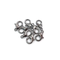 Set of 8 dark grey metal lobster clasps for DIY jewelry making and bracelet repairs - 100Pcs/8x14mm / Gun Black