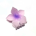 Purple gradient plumeria hair claw clip with transparent finish and white teeth - Maple Leaf Claw [Purple]