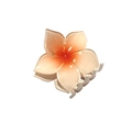 Pink and orange gradient plumeria flower hair claw clip with translucent resin finish - Maple Leaf Claw [Orange]