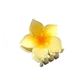 Translucent yellow and white plumeria flower hair claw clip in resin material - Maple Leaf Claw [Yellow]