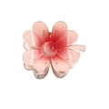 Pink gradient frangipani flower hair claw clip with transparent resin finish - Clover Claw [Red]