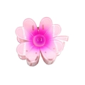 Pink gradient plumeria flower hair claw clip with transparent acrylic glossy finish - Clover Claw [Rose Red]