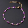 Bracelet Œil Violet (or) | 1 Brin/paquet / 11x4mm (longueur: 160+50mm)