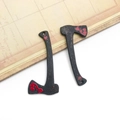 Cartoon spooky black ax charms with red splatters in acrylic for Halloween earrings - Acrylic Blood Stain Axe-16983