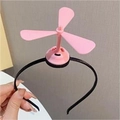Cerchietto divertente con elica rosa per bambini e adulti con fascia nera semplice - Cerchietto con Elica / Rosa