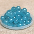 Close-up of sea blue natural stone round beads for DIY jewelry and crafts making - 8mm / Amazonite Color