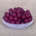 Detailed view of polished purple DIY round beads for jewelry making and craft projects - 8mm / Rose Red