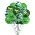 Green dinosaur latex balloon set with jungle party confetti balloons for birthday decor - Balloon Bundle 1