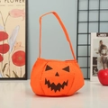 Classic orange felt pumpkin candy bag with handle for Halloween trick or treat kids gift - Pumpkin Bag F