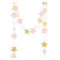 Pink, gold, and white star paper garland decoration for birthday parties and events - 2 Meters / Gold White Pink Stars