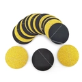 Hanging paper garland with gold glitter and black circular dots for party decoration - 2 Meters / Gold Black Circles