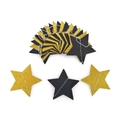 Golden glitter and matte black paper star garlands for birthday party decoration - 2 Meters / Black Gold Stars