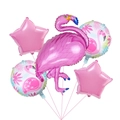 5-piece tropical flamingo and star foil balloon set for summer party decoration - Flamingo Pattern