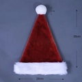 Classic red and white plush Christmas hat for adults and children with a soft pom pom - 38*28cm / Wine Red Long Plush Kids