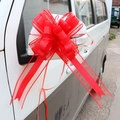 Vibrant red large macaron bow ribbon for wedding car decoration and gift wrapping - Pastel Red