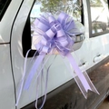 Lavender purple chiffon car mirror bow decoration for weddings and gift ceremonies - Pastel Purple