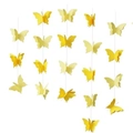 Vertical 3D butterfly paper garland in yellow and cream for party decoration - 1 Piece / Gradient Yellow