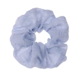 Coletero plisado francés azul claro de tela crepé con texturas finas para el cabello - Azul claro