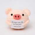 Pink Pig with Positive Card