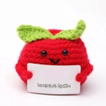 Red Apple With Green Leaf P Card