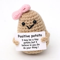 Khaki Potato Double Bow V-Mouth with Positive Card