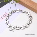 Kaffeebohnen-armband (edelstahlfarbe) | 1 Strang/paket / 14 X 115 Mm (länge: 220 Mm)