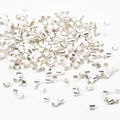 Großpackung kleiner versilberter Kupfer-Quetschröhrchen für DIY-Schmuckhalsketten - 1.5mm / Silber