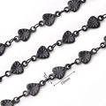 Chaîne D'amour Horizontale En Relief (noire) | 1 M/paquet / 10x5mm