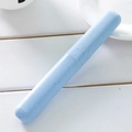 Tragbare Zahnbürstenhülle aus blauem Weizenstroh mit gesprenkelter ökologischer Textur - Weizenstroh Blau