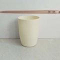 Minimalist beige plastic toothbrush cup with a smooth matte finish for daily bathroom use - 350ml / Off White