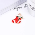 Christmas stocking pendant charm with red white and green enamel and crystal detail - No.6 Red Stocking