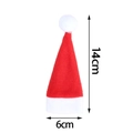 Mini bonnet de Noël velours rouge et blanc 6x14cm porte-couverts décoration - Style Chapeau en Flanelle