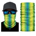 Thermal seamless magic scarf with green and blue fish scale pattern for cycling - S251 Blue Green Fish Scale