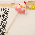 Cute pink plush chick massage hammer with wooden handle for back muscle relaxation - 35cm (Massage Stick) / Little Rooster