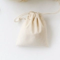 Minimalist beige cotton linen drawstring pouch storage bag for makeup and small items - 14cm*16cm / Solid Color