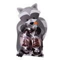 Cute raccoon card candy packaging set featuring a clear food bag with Lotte chocolate - Raccoon / 7*12cm