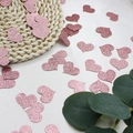 Pink glitter heart confetti decorations for wedding and birthday party table decor - Rose Gold Heart