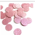 Pink glitter round confetti sprinkles for birthday party and wedding decorations - Glitter Rose Gold Round