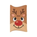 Bruine kerstcadeaudoos van kraftpapier met schattig rendiergezicht en rode neus - Eland