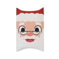 Kerst cadeauverpakking in kussenvorm met kerstman gezicht op kraftpapier materiaal - Kerstman