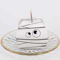 Cute mummy style Halloween candy gift box with white bandage pattern and vivid eyes design - White Mummy Style