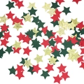 Christmas party star confetti with red, green matte and gold glitter paper stars - Christmas Red Green Gold Star Confetti