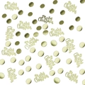Golden Merry Christmas sequins and round metallic confetti for festive party DIY decor - Gold Card Dots + Merry Christmas Confetti