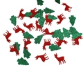 Sparkling Christmas confetti featuring red reindeer and green tree shapes for party DIY - Glitter Reindeer Christmas Tree Confetti