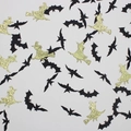Halloween confetti mix featuring gold glitter witches and black matte bats for party decor - Gold Witch + Black Bat