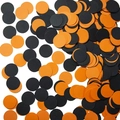 Halloween party confetti with orange and black round paper sequins for spooky decoration - Black Orange Round Circles